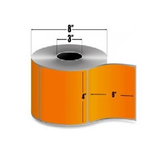 10006208-7 - Zebra 4" x 6" Z-PERFORM 2000T naranja flourescente